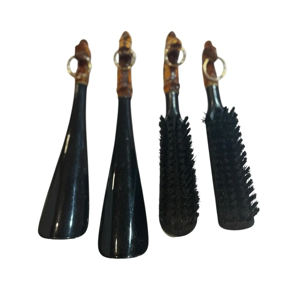 Vtg Florida Horse Head Souvenir Brush & Shoe Horn Set Equestrian Decor Lot of 4